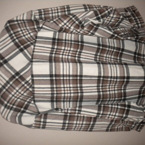 HFX Women's Plus Size XXL Snap Brown Plaid Shirt Jacket Shacket NWT - Picture 5 of 5